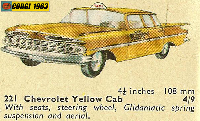 <a href='../files/catalogue/Corgi/221/1960221.jpg' target='dimg'>Corgi 1960 221  Chevrolet Yellow Cab</a>