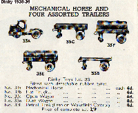 <a href='../files/catalogue/Dinky/33/193833.jpg' target='dimg'>Dinky 1938 33  Mechanical Horse and four assorted trailers</a>