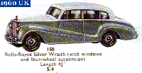 <a href='../files/catalogue/Dinky/150/1962150.jpg' target='dimg'>Dinky 1962 150  Rolls-Royce Silver Wraith</a>