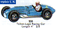 <a href='../files/catalogue/Dinky/230/1962230.jpg' target='dimg'>Dinky 1962 230  Talbot-Lago Racing Car</a>